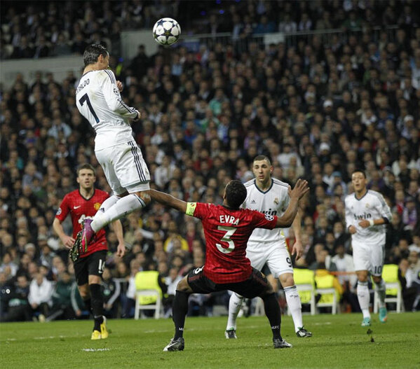 Salto de Cristiano Ronaldo en Manchester